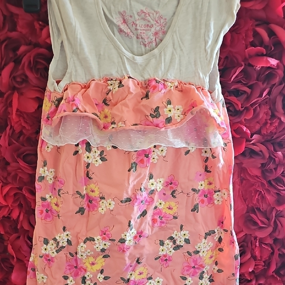 Arizona Jean Company Girls Floral Ruffle Shirt Size 10½ - 12½
